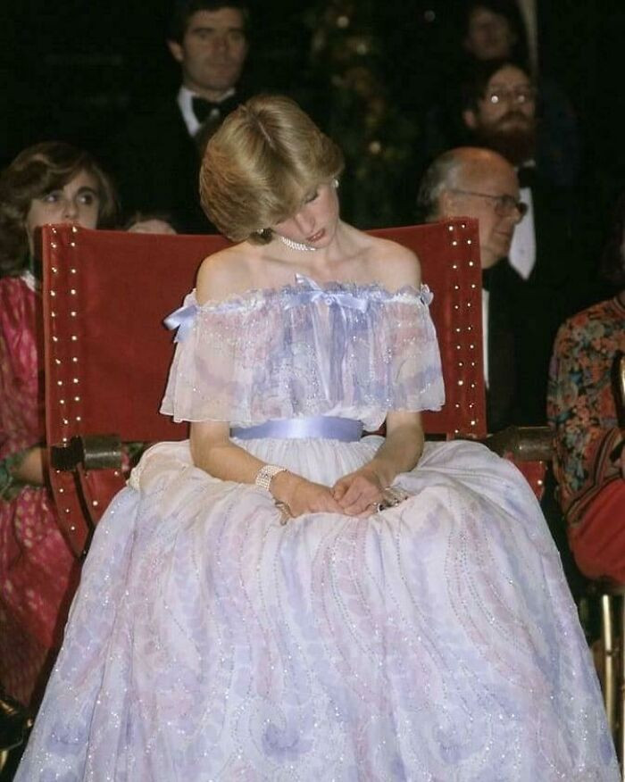 23. Princess Diana dozing off while watching a museum performance in 1981