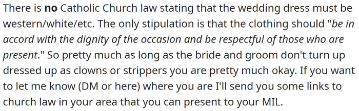 There are plenty of church weddings where brides don't wear traditional wedding dresses.