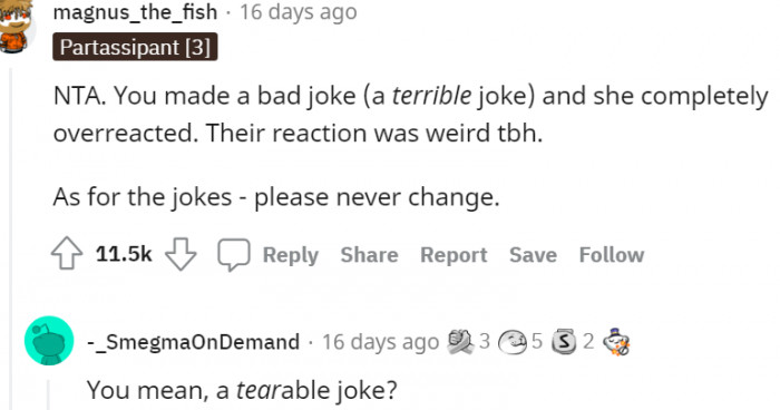 2. She Made a Tearable Joke... Lol