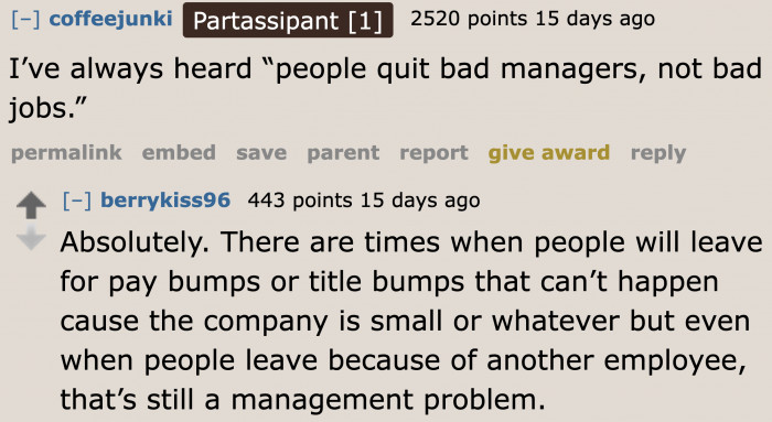 A lot of times, it's all the manager's fault.