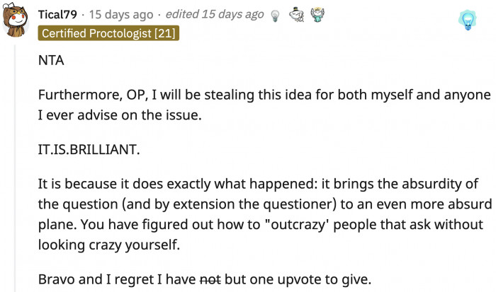 This should be employed by everyone who is tired of these ridiculous questions