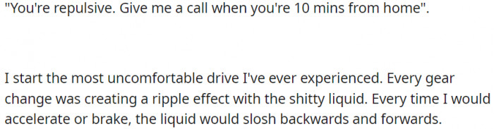 The most uncomfortable drive