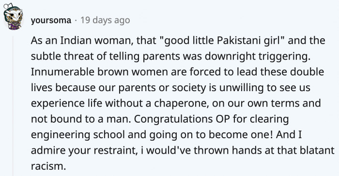 Nell has no idea what OP and other women POCs had to go through. For her to casually threaten her was so sickening.