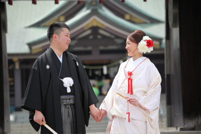 A Shiromuku style wedding dress: