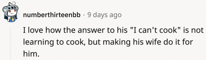 Must be convenient for him to marry his personal chef.