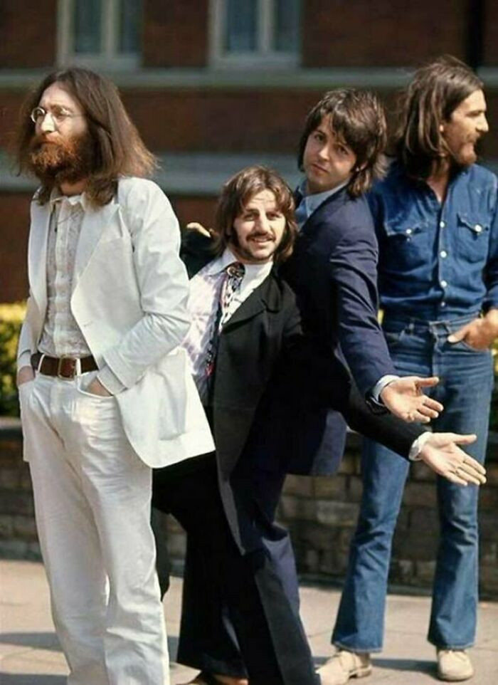 27. The Beatles waiting to cross Abbey Road back in 1969