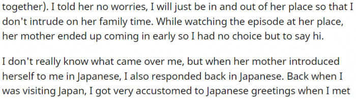 I responded in Japanese