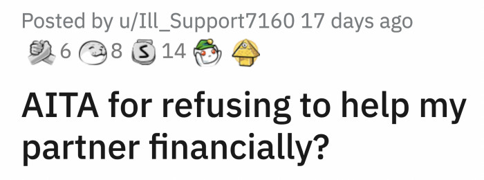 OP had no idea just how much money her partner was spending on his daughter