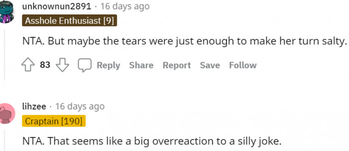 16. The Tears Made Her Salty