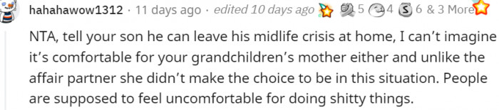 3. Your son can leave his midlife crisis at home