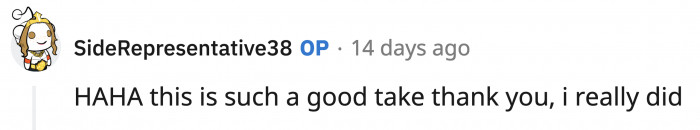 OP seems to be keeping her great sense of humor