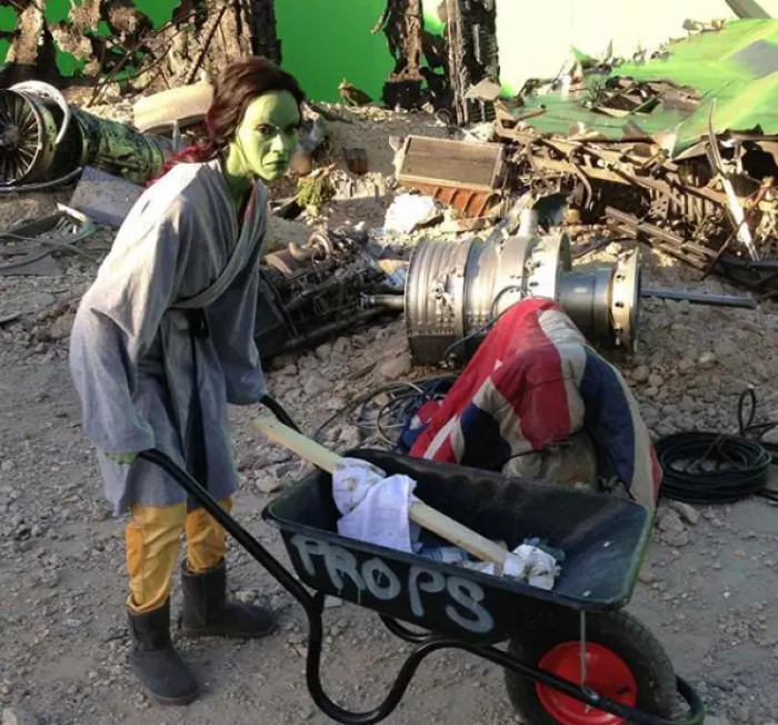 24. Gamora is secretly part of the props department