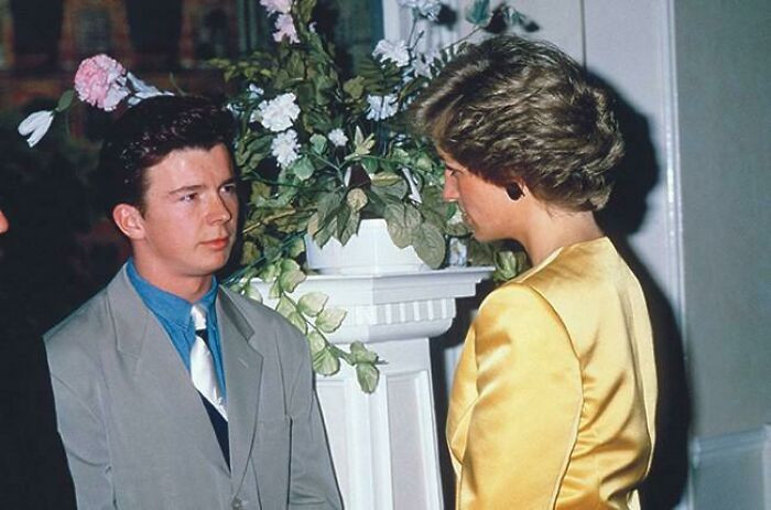 28. Rick Astley meets Princess Diana in 1988