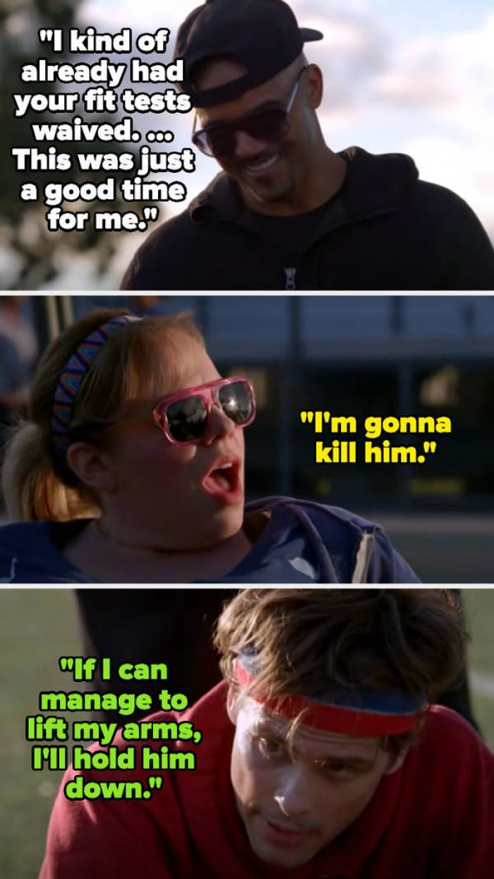 16. Criminal Minds: A rigorous fitness test for Spencer and Penelope, just to make fun of them: