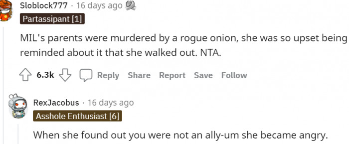 3. Were Her Parents Murdered by Rogue Onions?