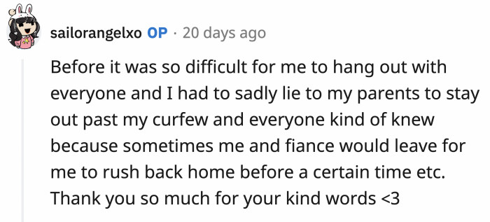 To weaponize OP's strict parents against her was also below the belt