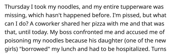 One time when OP made the noodles with the peanut sauce to bring, the whole thing went missing.