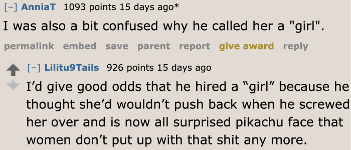 It looks like the manager is still displaying his 'power' in his Reddit post.