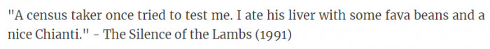 35. From the 1991 movie The Silence of the Lambs
