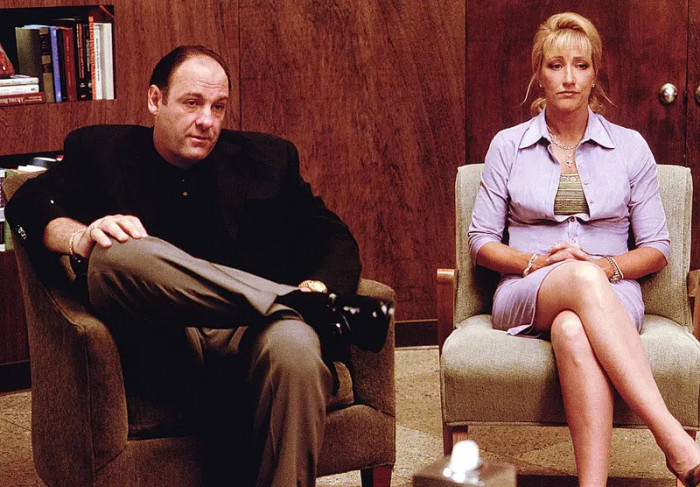 17. James Gandolfini acting as Tony Soprano in The Sopranos