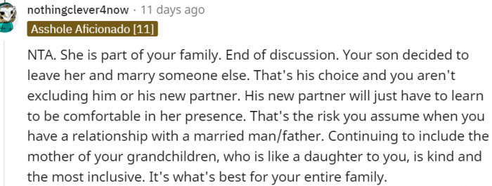 15. Continue to include the mother of your grandkids