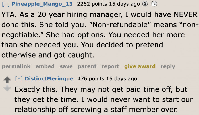 It was clear from the start what the new hire needed before she entered the company.