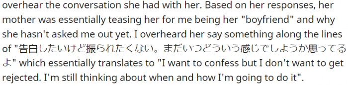 Based on her response...