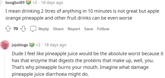 10. The damage pineapple juice can do