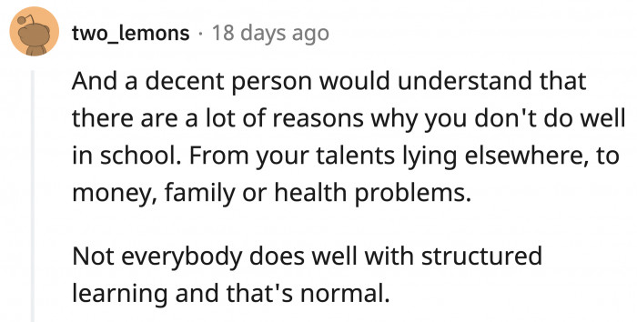 There are so many factors, and the dimwit boyfriend oversimplifying it to 