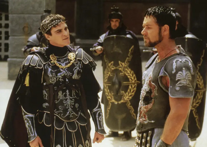13. Joaquin Phoenix acting as Commodus in Gladiator