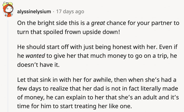 OP's partner should take this as an opportunity to be honest with his daughter.