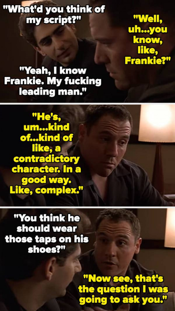 4. The Sopranos: Chris was trying to sell a bad script to Jon Favreau, who played himself: