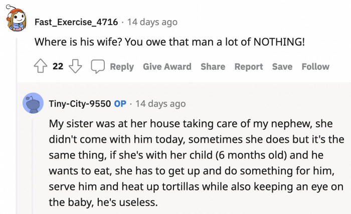 Even with OP's sister, this devil of a man is useless.