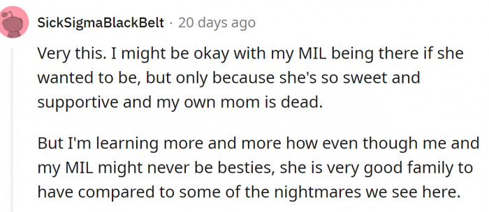 Some Redditors are actually closer to their MILs than to their mothers, but even they wouldn't want that arrangement.