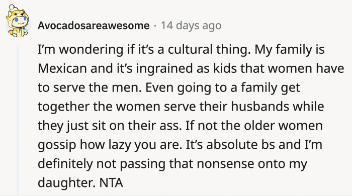 It could be a cultural thing, as OP hinted above.