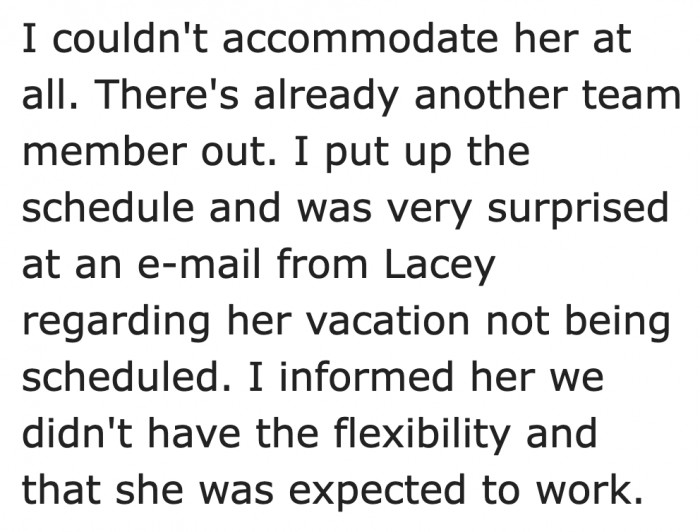 The manager didn't keep his word.