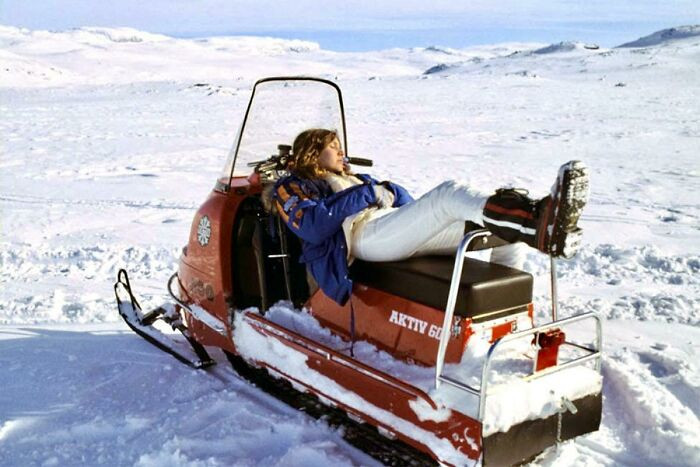 16. Carrie Fisher on location in Norway during the production of 'The Empire Strikes Back' in 1980