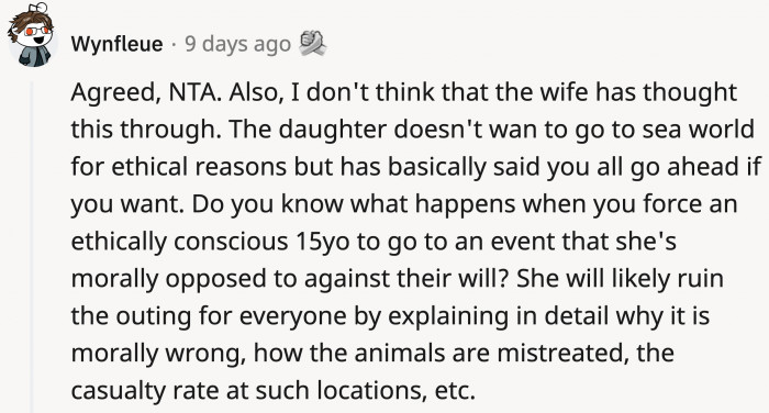 If They Make a Teenager Go to a Place She Is Morally Opposed To, She Will Let Them Know Exactly Why She Didn't Want to Go in the First Place.