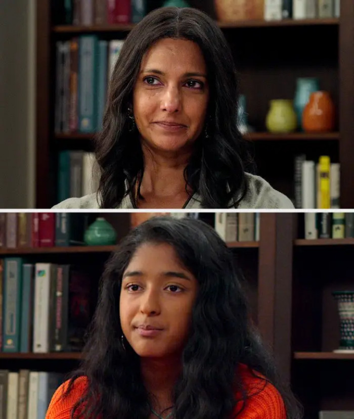 7. Poorna Jagannathan as Nalini and Maitreyi Ramakrishnan as Devi Vishwakumar in Never Have I Ever