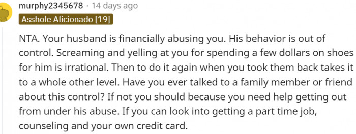 9. Your husband's behavior is out of control