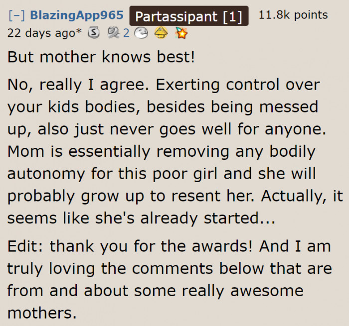 Mother knows best, but not all the time.