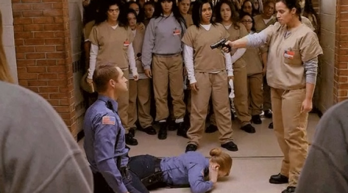 4. In the Orange Is the New Black Season 4 finale, when Daya snatched the gun.