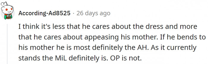 His future wife needs support, not his mother.