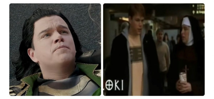 9. In Thor: Ragnarok, Matt Damon makes a cameo appearance playing Loki in a play. Damon also played Loki years before that in Dogma.
