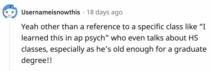 People who peaked in high school, that's who.