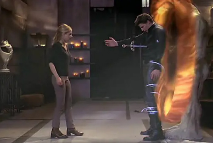 15. In the Season 2 finale of Buffy the Vampire Slayer, Buffy pushed Angel into the vortex.
