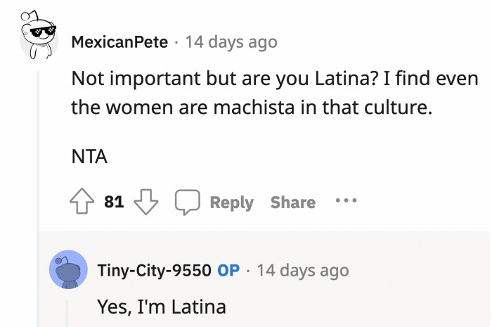 The picture is getting clearer, and mom has a lot of ingrained internalized misogyny to unlearn.