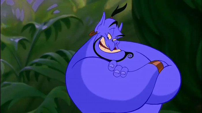 9. Robin Williams acting as Genie in Aladdin