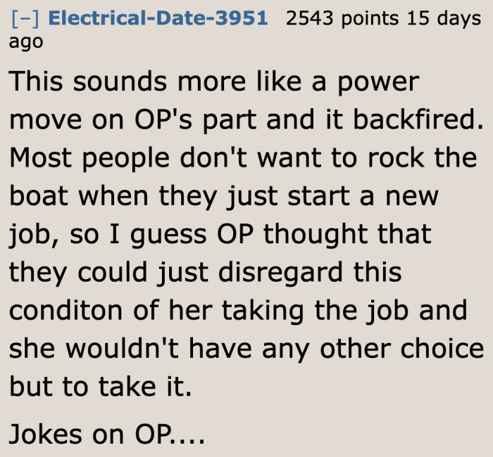 Power moves no longer work. He probably needs to realize that.