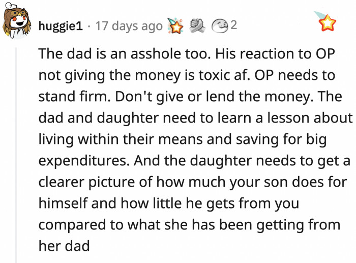 Her partner's reaction was indeed eyebrow-raising.